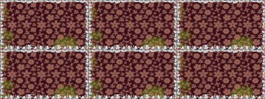 Parlak renkli çiçekleri ve kahverengi renkli yaprakları olan kusursuz çiçek desenleri. Moda baskıları için zarif bir şablon. Halk tarzı. Modern çiçek arkaplanı.