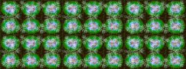 Sanat terapisi tarzı zen çizim için yeşil, kahverengi ve nötr mandala şeklinde kar taneleri. El çizimi, dövme stili, kumaş tasarımı ve Raster illüstrasyonunda kartlar..