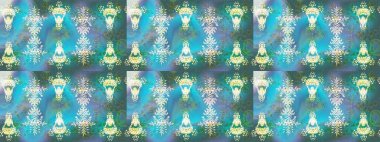 Mavi renkli çiçekler. Raster illüstrasyonu. El çizimi çiçekli soyut çizim deseni.