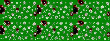 Çiçekli güzel suluboya desen. Yeşil renklerde. Raster illüstrasyonu.