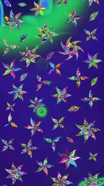 Raster çiçek desenleri çiziyor. Vadinin mavi renkli çiçekleri.