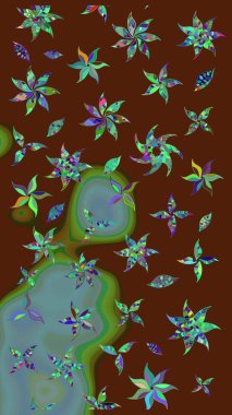 Taslak dekoratif arka plan, çiçek mandala. Çiçek. Kahverengi renklerde. Raster illüstrasyonu.