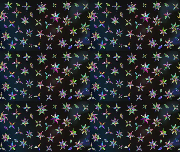 Gri renkli güzel bir tekstil. Raster illüstrasyonu. Suluboya çiçekli çiçek deseni.