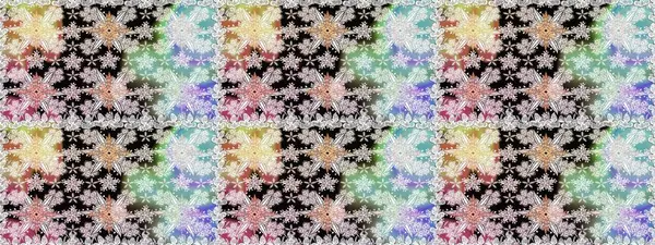 Raster illüstrasyonu. Çiçekler, dallar, bitkiler ve çiçekler. Güzel kumaş deseni. El çizimi.