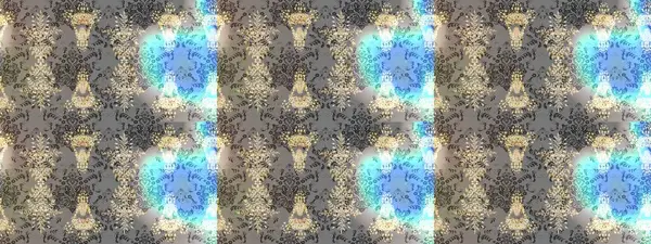 Tropik çiçek desenleri. Raster illüstrasyonu. Gri, bej ve mavi renkte çiçekler.