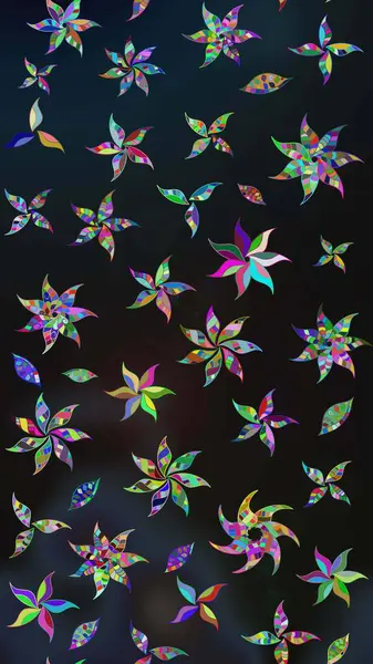 Renkli Bahar Teması eskiz kalıbı. Süslü kumaş deseni. Raster illüstrasyonundaki çiçek desenli çizim. Düz Çiçek Elementleri Tasarımı.