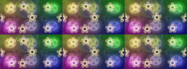 Raster yeşili, nötr ve mavi kar tanelerinden izole edilmiş. Güzel bir kış süsü. Kar taneleri koleksiyonu. Raster illüstrasyonu.