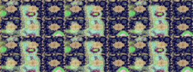 Mavi ve altın desenli. Klasik raster şablonu. Tekrarlayan ögelerle soyut arkaplan çiz.