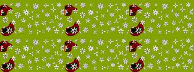 Çiçek ve yapraklı karalama şeklinde Raster çiçek deseni. Yumuşak, yeşil renkli bahar çiçekleri. Raster illüstrasyonu.