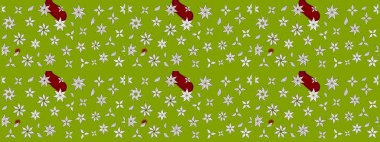 Yumuşak, yeşil renkli bahar çiçekleri. Yaprak ve çiçeklerin suluboya resimleri, yeşil renkte çizimler. Raster illüstrasyonu.