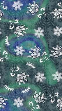 Elle boyanmış suluboya resim çizimleri, çiçekler ve bitkiler. Mavi renkte çiçekler.