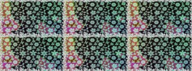 Çiçek duvar kağıdı. Kusursuz desen. Raster illüstrasyonu. Gri renklerde. Renkli süs kenarı. Hint süsü..