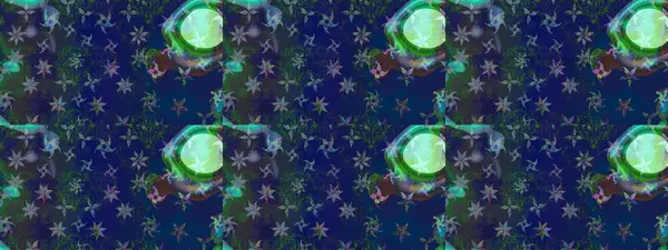 Noel ve yeni yıl moda baskıları için tatil tasarımı. Raster illüstrasyonu. Mavi ve yeşil kar taneleri. Kar tanelerinin soyut arkaplanlı Noel deseni.