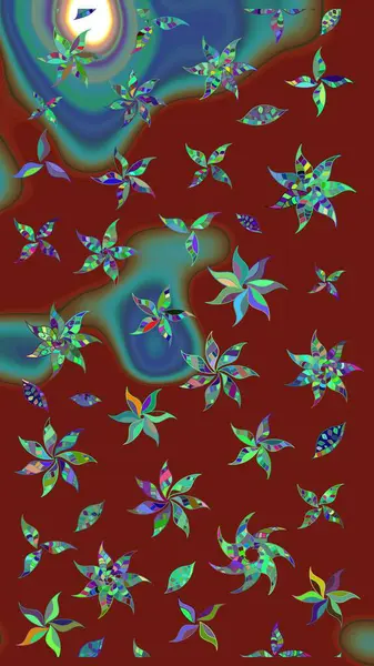 Kabile sanatı boho baskısı, klasik çiçek arkaplanı. Arkaplan dokusu, duvar kağıdı, kırmızı renkli çiçek teması. Soyut etnik raster çizim kalıbı.