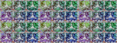 Parmak izi, kumaş, duvar kâğıdı, tekstil için raster dokusu. Renkli grunge soyut arkaplanı koloyeşil çiçeklerle süslüyor. İşlemeli çiçek desenli..