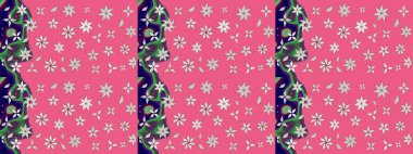 Sevimli çiçek raster deseni. Pembe renkli çiçekler. Renkli Bahar Teması eskiz kalıbı. Düz Çiçek Elementleri Tasarımı.