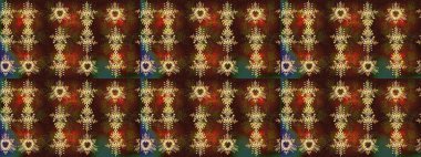 Güzel süs eşyası. Kar tanesi süsü Raster illüstrasyonu. Kahverengi, yeşil ve kırmızı renkte kar tanesi süsü. Kar taneleri izole edildi.