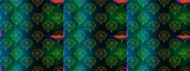 Sabıka fotoğraflarında, bebek kıyafetlerinde, duvar kâğıtlarında, paket kutularında falan kullanılabilir. Zarif, parlak ve pürüzsüz mavi, yeşil ve siyah çiçek desenli tasarım. Raster..