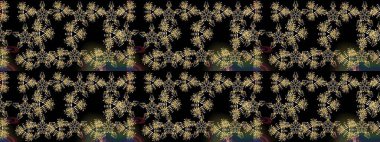 Siyah renkli bitkilerden oluşan parlak çiçekli çizim deseni.