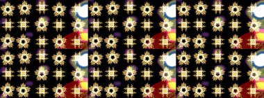 Siyah renkli çiçekler. Renkli Yaz Temalı eskiz kalıbı. Düz Çiçek Elementleri Tasarımı. Sevimli çiçek raster deseni.