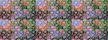 Raster Çiçek İllüstrasyonu güzel tekstil. Kahverengi renkli etnik çiçeklerle zarif bir eskiz deseni..