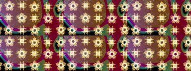 Renkli Bahar Teması eskiz kalıbı. Düz Çiçek Elementleri Tasarımı. Taslak desenli, modaya uygun kumaş deseni. Şirin çiçek elementleri. Raster illüstrasyonu.
