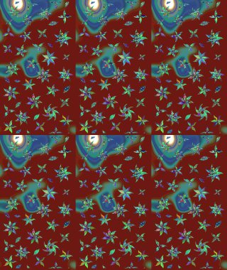 Kabile sanatı boho baskısı, klasik çiçek arkaplanı. Arkaplan dokusu, duvar kağıdı, kırmızı renkli çiçek teması. Soyut etnik raster çizim kalıbı.