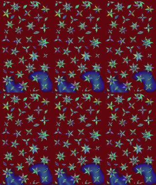 Çiçekler suluboya eskiz deseni. Raster Stili kumaş deseni.