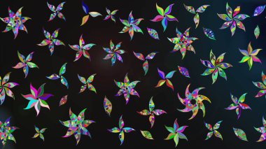 Renkli süs kenarı. Gri renklerde. Hint süsü. Çiçek duvar kağıdı. Çizim kalıbı. Raster illüstrasyonu.