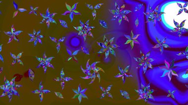 Elle boyanmış suluboya resim çizimleri, çiçekler ve bitkiler. Kahverengi renkte çiçekler.