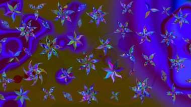 Kahverengi yapraklı yabani çiçekler. Eskiz arkaplan modeli. Raster illüstrasyonu. Suluboya, elle çizilmiş.