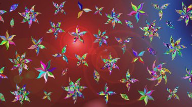 El çizimi çiçekli soyut çizim kalıbı. Kahverengi renkli çiçekler. Raster illüstrasyonu.