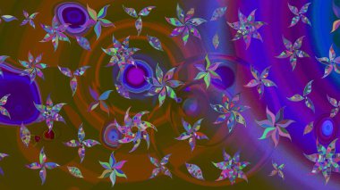 Raster suluboya çiçek deseni, narin çiçekler, kahverengi çiçekler, tebrik kartı şablonu. Güzel kumaş deseni.