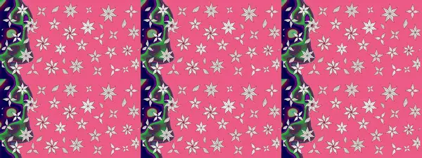 Sevimli çiçek raster deseni. Pembe renkli çiçekler. Renkli Bahar Teması eskiz kalıbı. Düz Çiçek Elementleri Tasarımı.