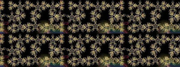 Siyah renkli bitkilerden oluşan parlak çiçekli çizim deseni.