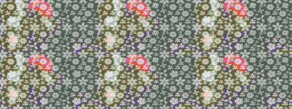 Küçük renkli çiçekler. Küçük çiçekte güzel bir desen. Yeşil çiçekli bahar çiçekleri. Moda baskıları için zarif bir şablon. Motley illüstrasyonu.