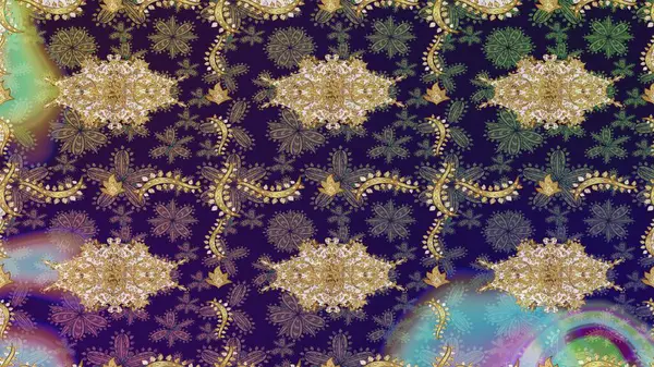 Altın şablonu çiz. Gri renkli ve altın elementli altın desenli. Raster doğulu süsü.