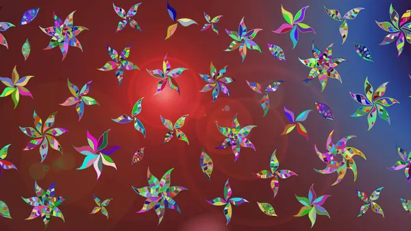 El çizimi çiçekli soyut çizim kalıbı. Kahverengi renkli çiçekler. Raster illüstrasyonu.