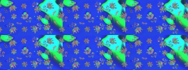 Grafiksel element dekorasyonu. Raster illüstrasyonu. Sembol kışı, donmuş, Noel, yeni yıl tatili. Kar Tanesi Mozaik ikonu. Düz dizayn. Mavi, yeşil ve menekşe rengi kar tanecikleri.