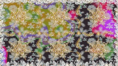 Klasik klasik klasik arka plan. Kusursuz klasik raster grisi ve altın desenli. Geleneksel oryantasyon süsü.