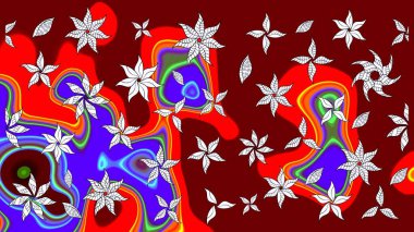 Klasik çiçek desenli. Yumuşak pamuk tasarımı. Paketleme, tekstil, duvar kâğıdı için çiçek eskizi. Raster 'ın taze dokusu. Yumuşak kiremit.