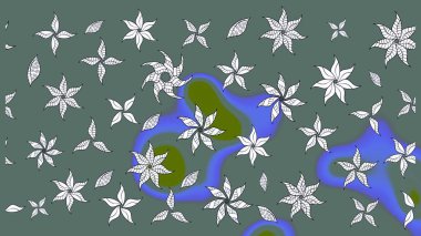 Hoş bir çiçek geçmişi var. Küçük bir çiçekte eskiz deseni. Güzel kumaş deseni. Raster illüstrasyonu.