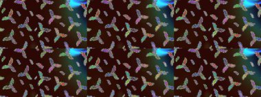 Renkli elementlerle Raster ilginç desen