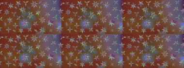 Vadinin çiçekleri kahverengi renklerde. Çiçeksel çizim kalıbının çizimi.