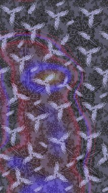 Miles Fleur, süslü püslü bir süs. Eski usul. Raster illüstrasyonu. Tomurcukları papatya çiçekleri olan sevimli bir çiçek deseni. Kumaş, tekstil, duvar kağıdı baskısı için. Taslak arkaplan.