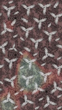 Kahverengi renkli çiçekler. Gömlek, arka plan modelini çiz. Tropik çiçekler.