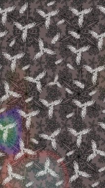 Moda arka planında parlak buketler. Kumaş, duvar kağıdı ve kağıt üzerine baskı yapmak için gelişen arka plan. Eski usul küçük çiçekli şirin bir eskiz deseni. Raster illüstrasyonu.