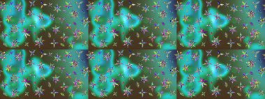 Çiçekleri, deniz kabukları, mandalaları ve suluboya efektleriyle donanma geçmişi. Yatak çarşafları, ceket, paket tasarımı, kumaş ve moda kavramları için tekstil baskısı. Çizim kalıbı etnik tasarım.