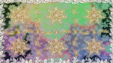 Klasik raster şablonu. Tarafsız ve altın desenli. Tekrarlayan ögelerle kusursuz soyut arkaplan.