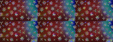 Kahverengi renkli çiçekler. Çiçekli karalama şeklinde Raster çiçek deseni. Nazik, sevimli çiçek arkaplanı..